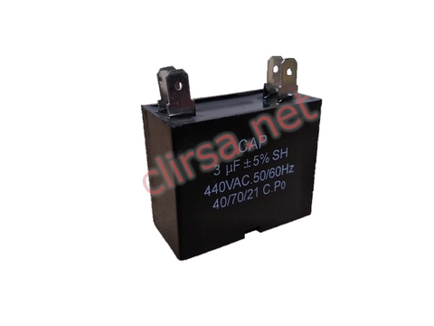 V5609: CAPACITOR DE TRABAJO DE 3 MFD CUADRADO NEGRO