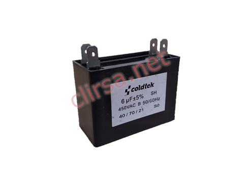 V5610: CAPACITOR DE TRABAJO DE 6 MFD CUADRADO NEGRO